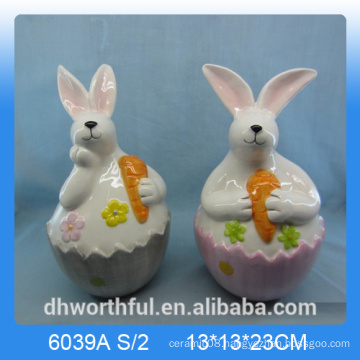 Lovely ceramic rabbit figurine,ceramic rabbit decoration,for easter day